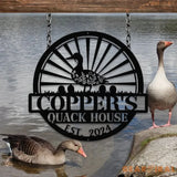 Customized Duck Farm Metal Sign Quack House Sign Family Name Metal Sign for Farm House Duck Hutch Coop Sign Quack Shack