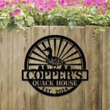 Customized Duck Farm Metal Sign Quack House Sign Family Name Metal Sign for Farm House Duck Hutch Coop Sign Quack Shack