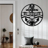 Customized USN Anchor Metal Sign Anchor Decor Navy Veteran Gift US Navy Sign Anchor Sign Anchor PIR/navy boot camp