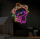 Cute Mexican Sombrero Axolotl Manana Neon Sign Sombrero LED Sign Axolotl Manana Neon Light LED Light Restaurant Room