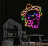 Cute Mexican Sombrero Axolotl Manana Neon Sign Sombrero LED Sign Axolotl Manana Neon Light LED Light Restaurant Room