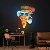Cute Slice Of Cartoon Pizza Artwork Led Neon Sign Light