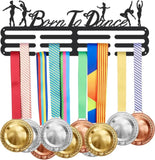 Dance Medal Holder Ballet Medals Display Black Iron Wall Mounted Born to Dance Medal Hooks for 60+ Medal Rack Display