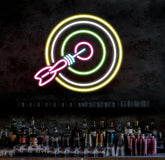 Dartboard Dart Neon Sign Dart Game Neon Signs Colorful Dimmable Circular Neon Light for Wall Decor LED Signs for
