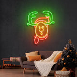 Dear Head Christmas Neon Sign