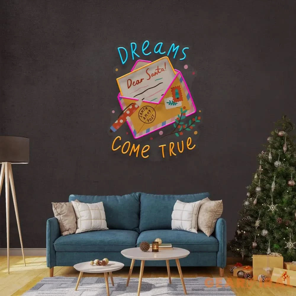 Dear Santa Letter Christmas Neon Sign