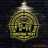 Deer Head Sign Metal Sign Personalized Family Name Led Metal Sign Outdoor Door Decor Hunting Wall Art Perfect Gift for