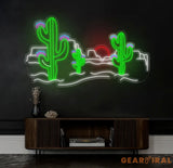 Desert Cactus Neon Sign Southwestern Landscape Neon Light Cactus Decor for Bar or Home Customizable Desert Scene LED