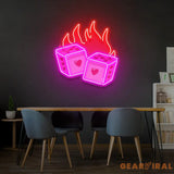 Dice Love Led Neon Acrylic Artwork