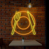 Diner Fork Spoon Neon Sign Cuisine Cutlery Led Sign Custom Neon Sign Restaurant Wall Decor Kitchen Neon Sign Dining