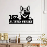 Dog America Metal Sign Address Number Custom Name Number Address Custom Wall Sign Personalized Metal Metal Home Decor
