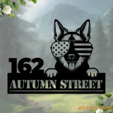 Dog America Metal Sign Address Number Custom Name Number Address Custom Wall Sign Personalized Metal Metal Home Decor