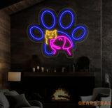 Dog Cat Face Neon Sign Dog Cat Face Led Sign Custom Neon Sign Pet Store Wall Decor Dog Cat Shop Light Wall Art Pet Spa