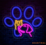 Dog Cat Face Neon Sign Dog Cat Face Led Sign Custom Neon Sign Pet Store Wall Decor Dog Cat Shop Light Wall Art Pet Spa