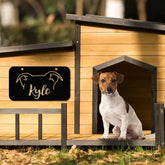 Dog Ears Outline Crate Name Tag Custom Dog Decor Hanging Crate Sign Custom Crate Sign Dog Bone Sign Custom Dog Gift