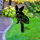 Dog Flower Metal Family Name Sign - Personalized Monogram Dog Shape Metal Stake - Custom Garden Decor- Garden Dog Metal