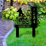 Dog Garden Sign Metal Address Sign With Stakes Home Address Sign Metal Yard Decor Metal Number Sign Garden Gift House