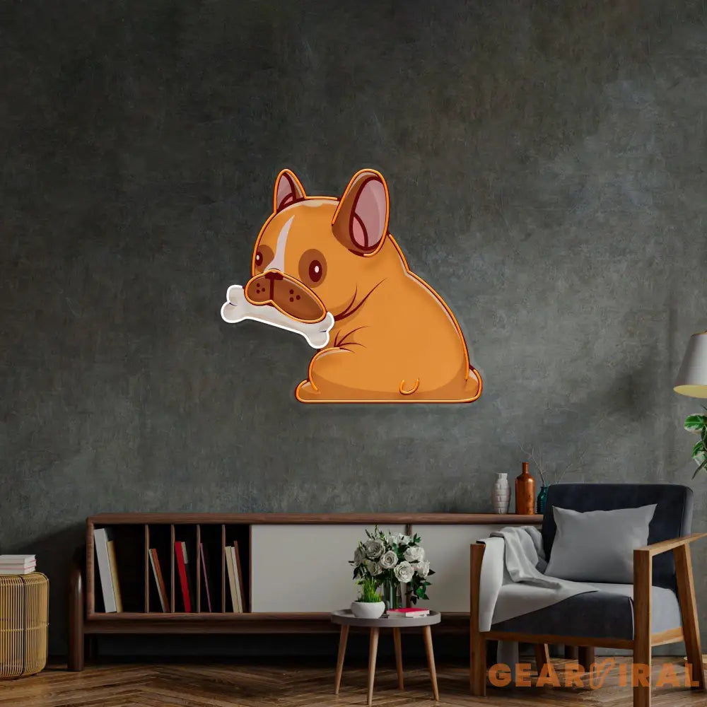 Dog Gnawing Bone LED Neon Sign Light Pop Art