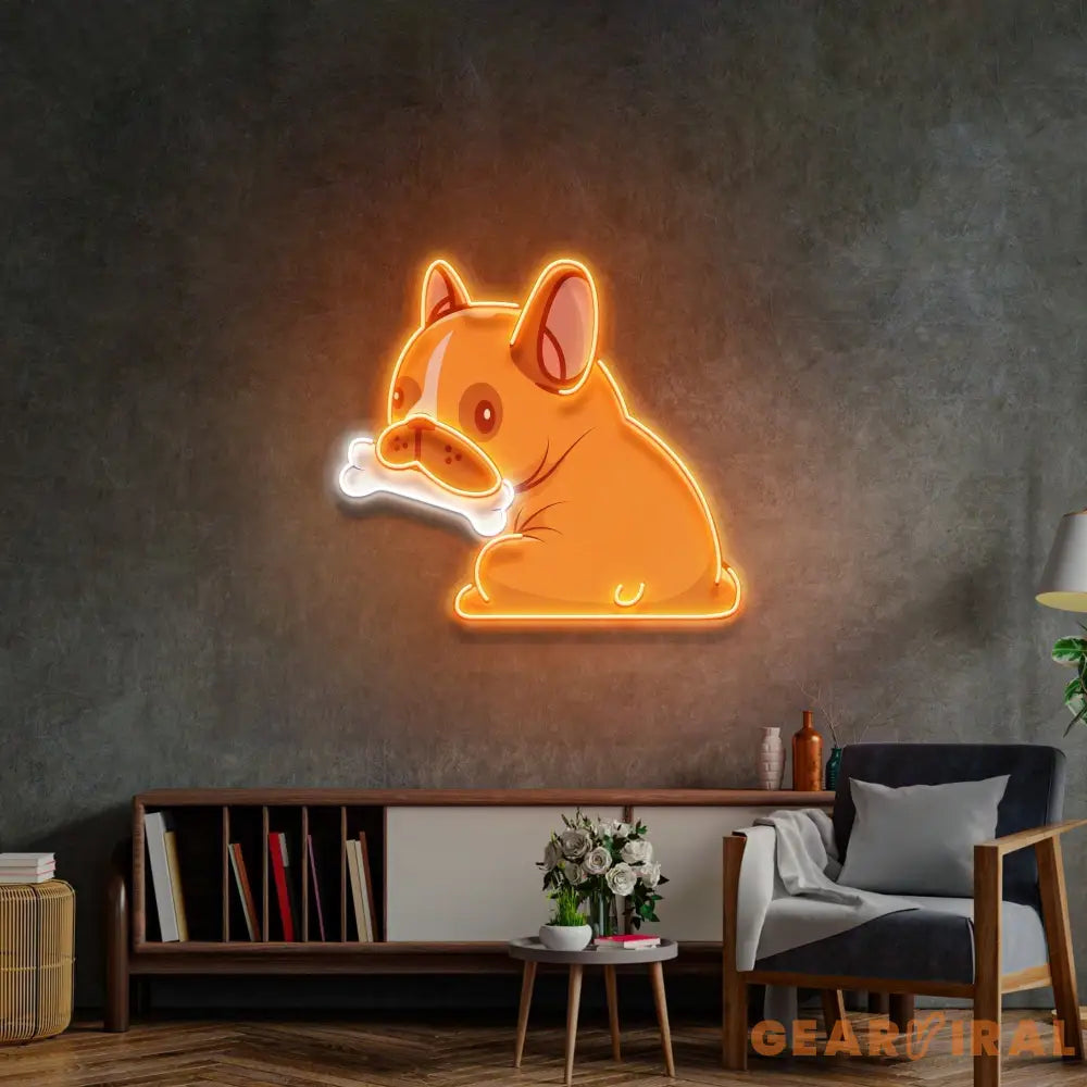 Dog Gnawing Bone LED Neon Sign Light Pop Art