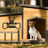 Dog Peeking Crate Name Tag Custom Dog Decor Hanging Crate Sign Custom Crate Sign Dog Bone Sign Custom Dog Gift Crate