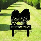 Dog Shape Metal Family Name Sign - Garden Metal Stake - Personalize Garden Metal Sign - Personalize Garden Yard Sign