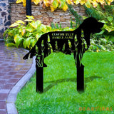 Dog Shape Metal Family Name Sign - Personalized Monogram Dog Shape Metal Stake - Custom Garden Decor- Garden Dog Metal