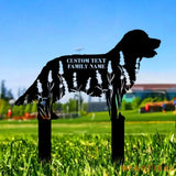 Dog Shape Metal Family Name Sign - Personalized Monogram Dog Shape Metal Stake - Custom Garden Decor- Garden Dog Metal