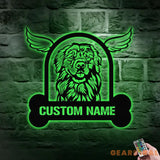 Dog With Wing Frame Metal Sign With LED Lights Personalized Dog Loss Wall Sign Dog Lover Metal Sign Dog Metal sign