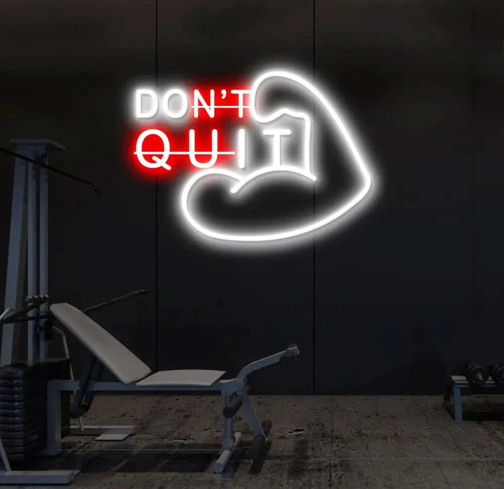 Don’t Quit Neon Sign Custom Home Gym Decor LED Neon Light Gym Motivational Quotes Wall Led Fitness Decoration