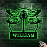 Dragonfly Metal Sign With Led Lights Personalized Dragonfly Metal Sign Dragonfly Decor Dragonfly Wall Art Housewarming