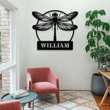 Dragonfly Metal Sign With Led Lights Personalized Dragonfly Metal Sign Dragonfly Decor Dragonfly Wall Art Housewarming