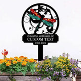 Dragonfly Remembering Plaque with Stake Personalized Metal Garden Marker Memorial Metal Sign Sympathy Gift Grave Marker
