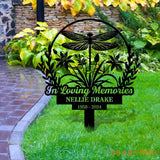 Dragonfly Remembering Plaque with Stake Personalized Metal Garden Marker Memorial Metal Sign Sympathy Gift Grave Marker