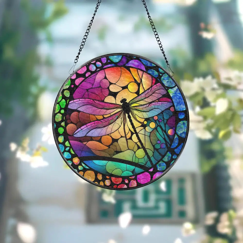 Dragonfly Stained Glass Dragonfly Suncatcher Dragonfly Window Hanging Glass Art In Door Decoration Kitchen Decoration