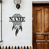 Dream Catcher Name Metal Sign with LED Lights Personalized Family Name Metal Sign Family Wall Decor Personalized Wall