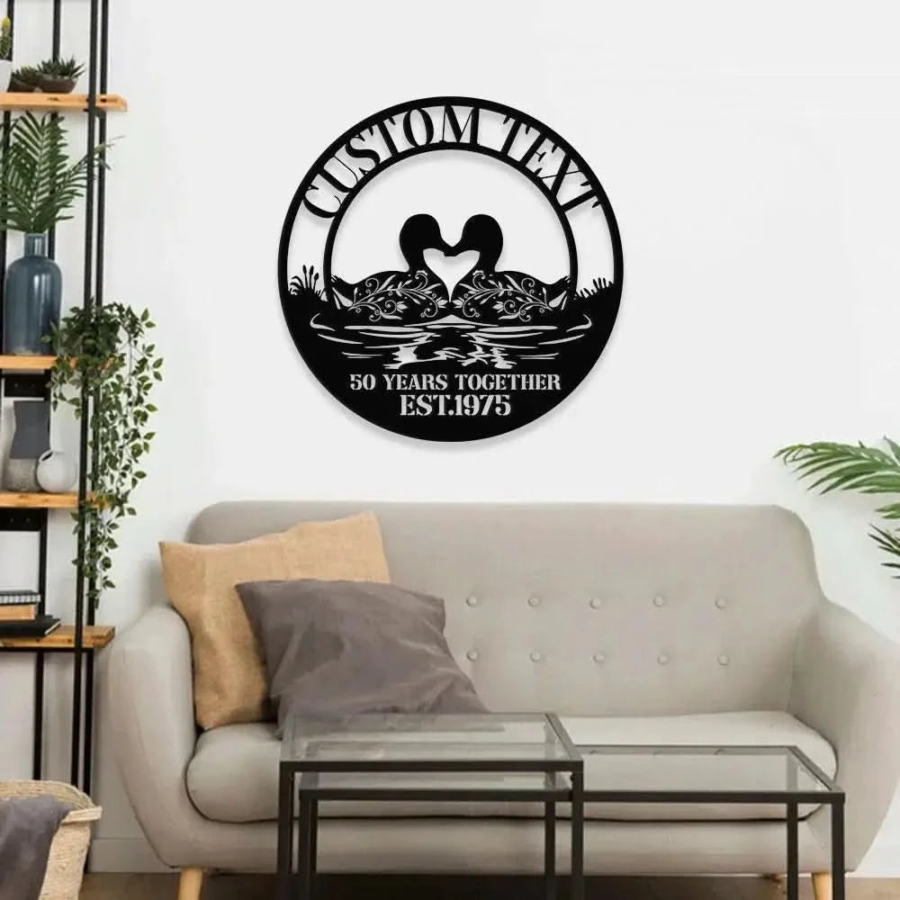 Duck Family Name Farm Metal Sign - Wall Art Decor - Personalize Farm Home Sign - Metal Farm Family Name - Garden Decor