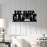 Eat Sleep Game LED Metal Sign Video Game Controller Wall Art Gamer Room Decor Gaming Decor for Home Gift for Boyfriend