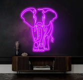 Elephant LED Neon Light - Elephant Head-Shaped Wall Art Sign Mammoth Neon Decor Unique LED Room Decoration Gift Idea