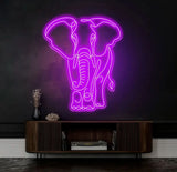 Elephant LED Neon Light - Elephant Head-Shaped Wall Art Sign Mammoth Neon Decor Unique LED Room Decoration Gift Idea