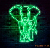 Elephant LED Neon Light - Elephant Head-Shaped Wall Art Sign Mammoth Neon Decor Unique LED Room Decoration Gift Idea
