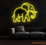 Elephant Neon Sign Custom LED Elephant Light for Kids Room Safari Animal Decor Jungle Theme Wall Art Elephant Lover