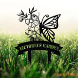 ersonalized Name Butterfly Garden Sign Custom Butterfly Metal Garden Sign Personalized Metal Gardening Gift Custom