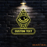 Evil Eye Metal LED Sign Eye Of Providence Wall Art Evil Eye Wall Sign Witchy Decor Occult Wall Art Living Room Metal