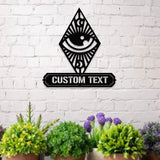 Evil Eye Metal LED Sign Eye Of Providence Wall Art Evil Eye Wall Sign Witchy Decor Occult Wall Art Living Room Metal