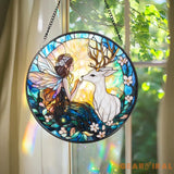 Fairy and Butterfly Hanging Glass Ornament Fantasy Car Charm or Window Decoration Magical Gift for Fairy Fans Nature