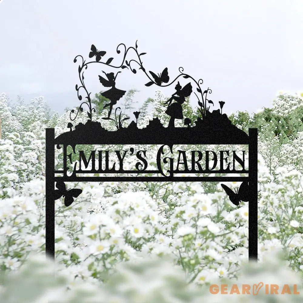 Fairy Garden Sign Custom - Personalized Garden Sign - Fairy Metal Garden Stake - Sign for Flower Beds | GearViral