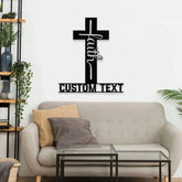 Faith Hope Love Metal Name Sign Personalized Split Letter Last Name Christian Sign Outdoor Door Hanger Housewarming