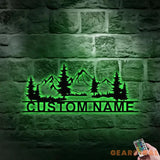 Family Fishing Hunting Lover Metal Sign Personalized Family Name Led Metal Sign Outdoor Door Decor Address Wall Art