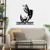 Family Fishing Hunting Lover Metal Sign Personalized Family Name Led Metal Sign Outdoor Door Decor Fishing Wall Art