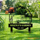 Family Hummingbird Garden Stake Custom Garden Name Metal Yard Sign Personalized Metal Sign Gift For Her - Garden Decor